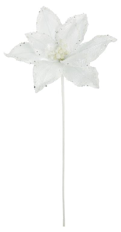 Velvet/Glittered Poinsettia/Magnoila Spray