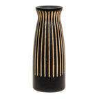 Boho Etched Black Wooden Vase