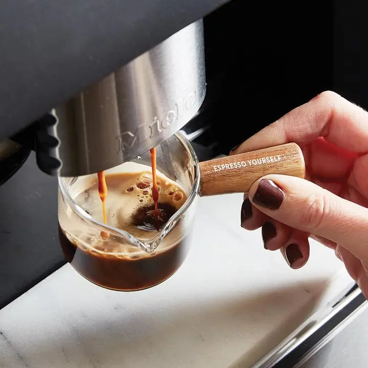 Measuring Glass with Wood Handle