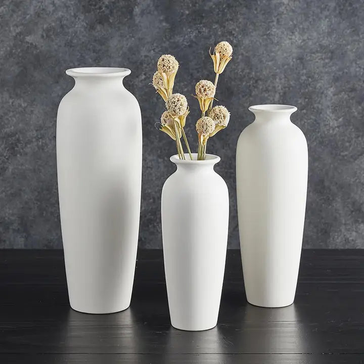 Matte White Tall Vase