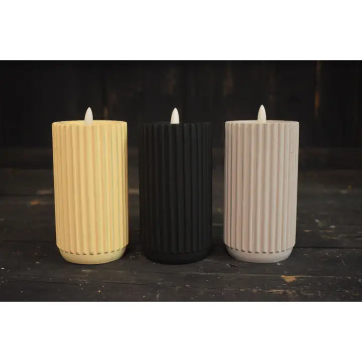 Cement Look Glow Pillar Candle