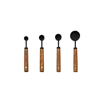 Stainless Meausing Cups and Spoons Black/Gold