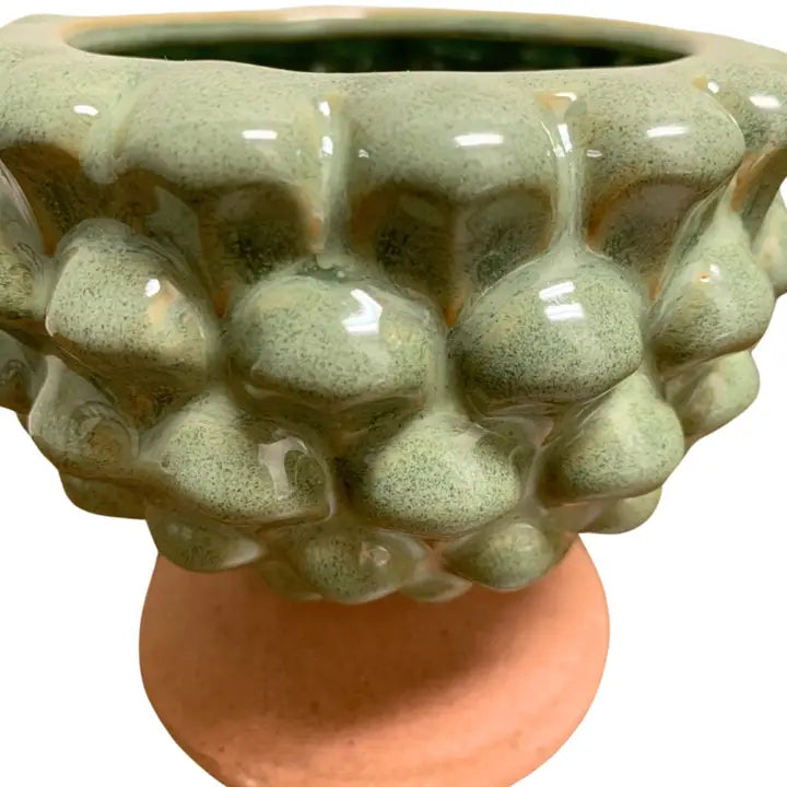 Green Ceramic Christmas Candle Holder