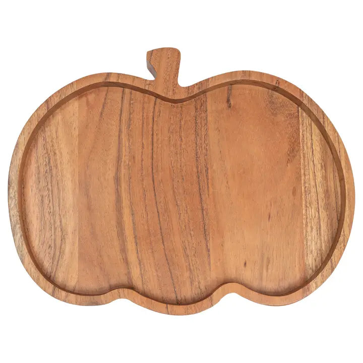 Pumpkin Shaped Wood Tray