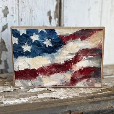 Painting American Flag Block