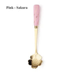 Ceramic Handle Stainless Steel Dessert Spoon