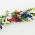 Garland-Red White Blue Heather with Boxwood-