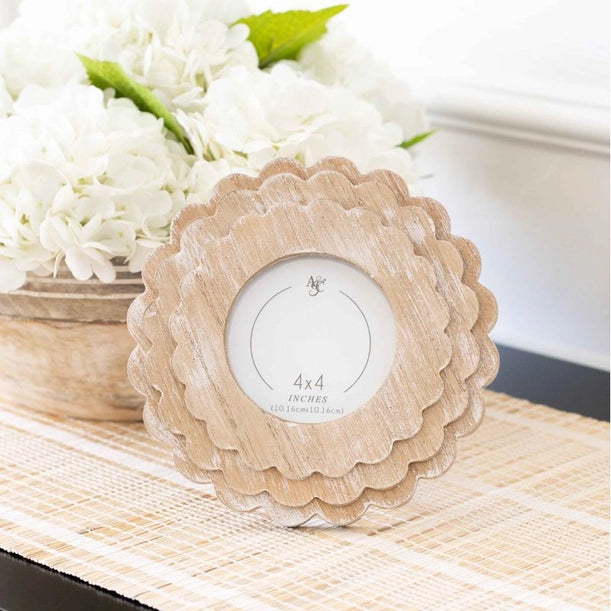 Round Wood Photo Frame