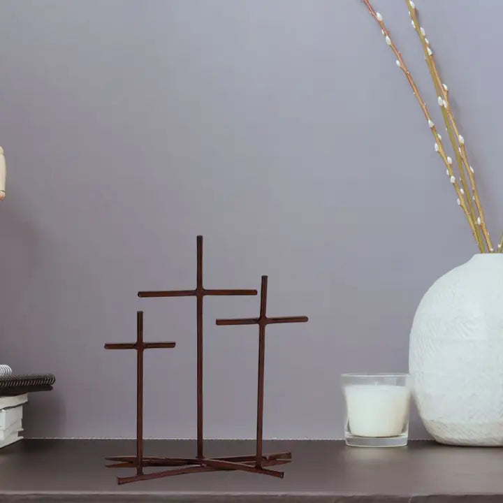 Tabletop Cross Metal Golgotha Nail