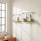 Black Wood Swing Wall Shelves