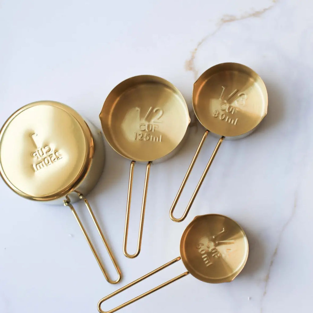 Auric Gold Stainless Steel Measuring Cup & Spoons