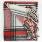 Classic Plaid Pattern Tassel Trim Throw Blanket