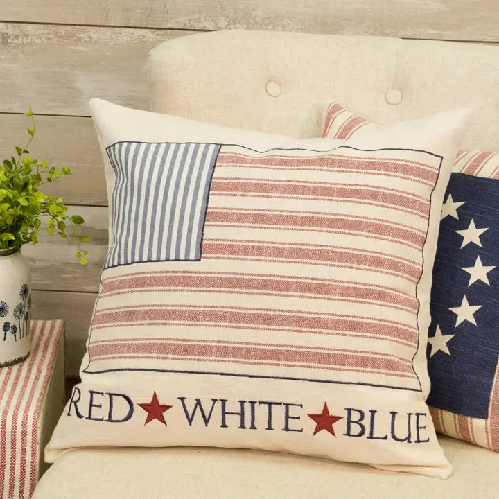 Red Flag Patch Pillow {with Insert}