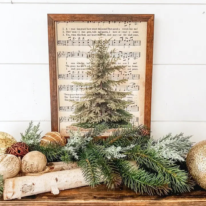 Amazing Grace Vintage Tree Sign