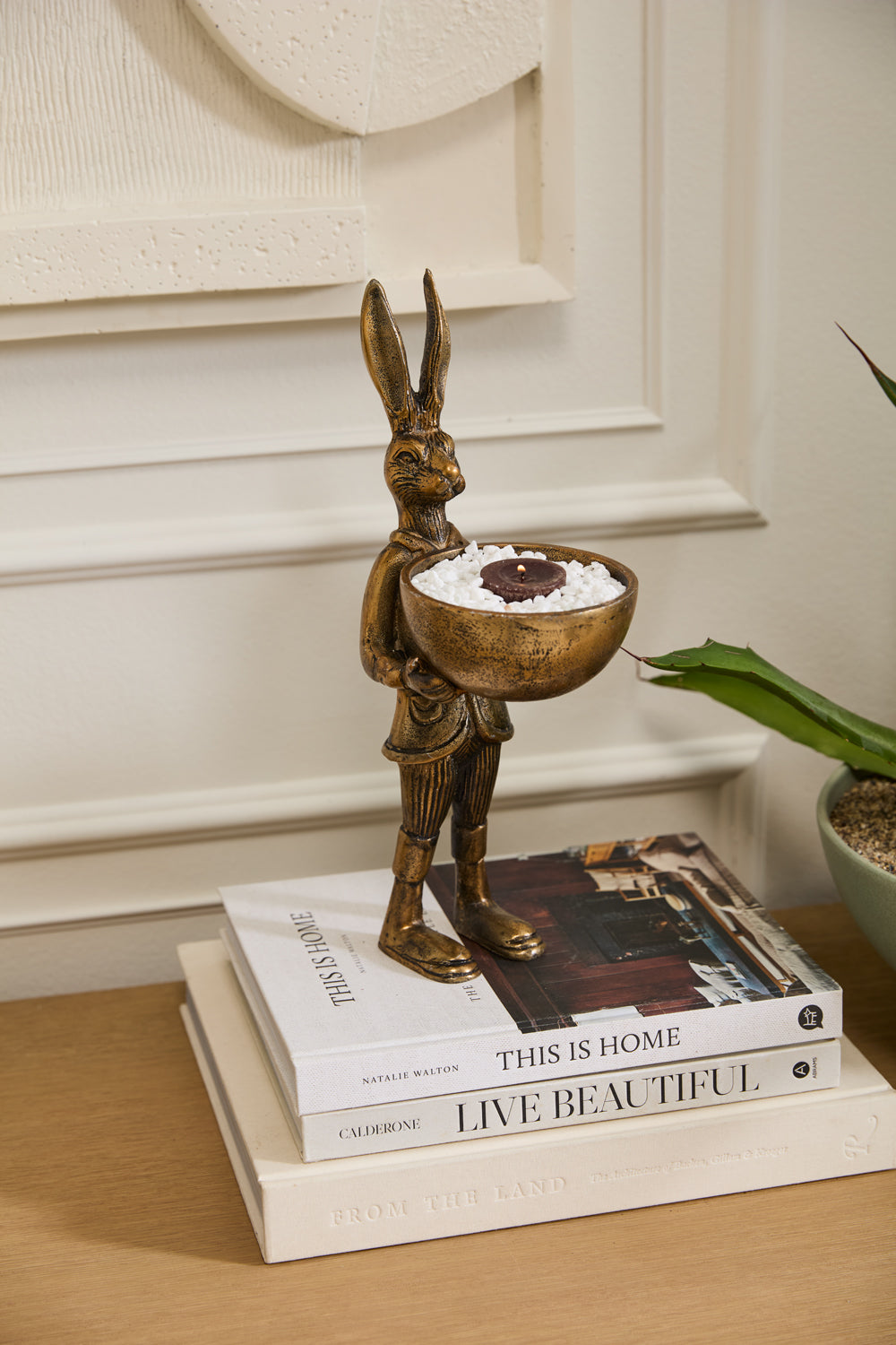 Gold Rabbit with Bowl