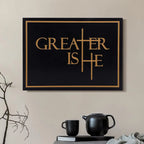 Greater Is He Collection Word Block - Carved