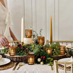 Amber Glass Votive Candle Holder