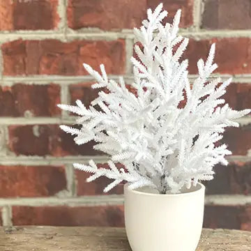White Shimmer Tree in Ceramic Pot