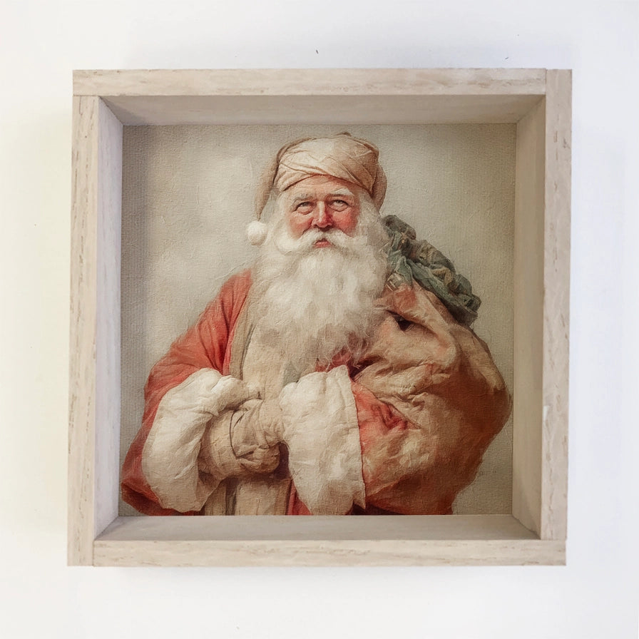 Vintage Santa Art Framed