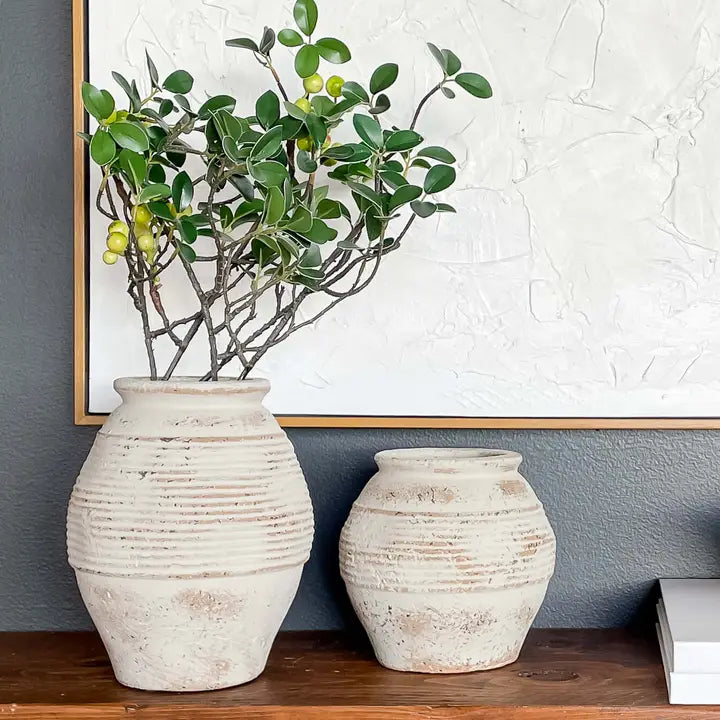 Toscana Rustic Vintage-Style Terracotta Vase with Aged Look