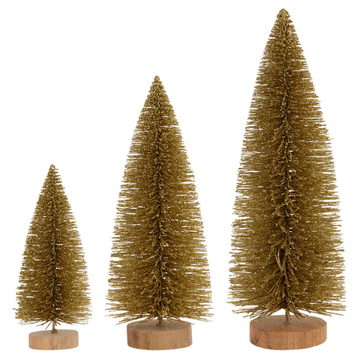 Gold Glitter Bottle Brush Tree