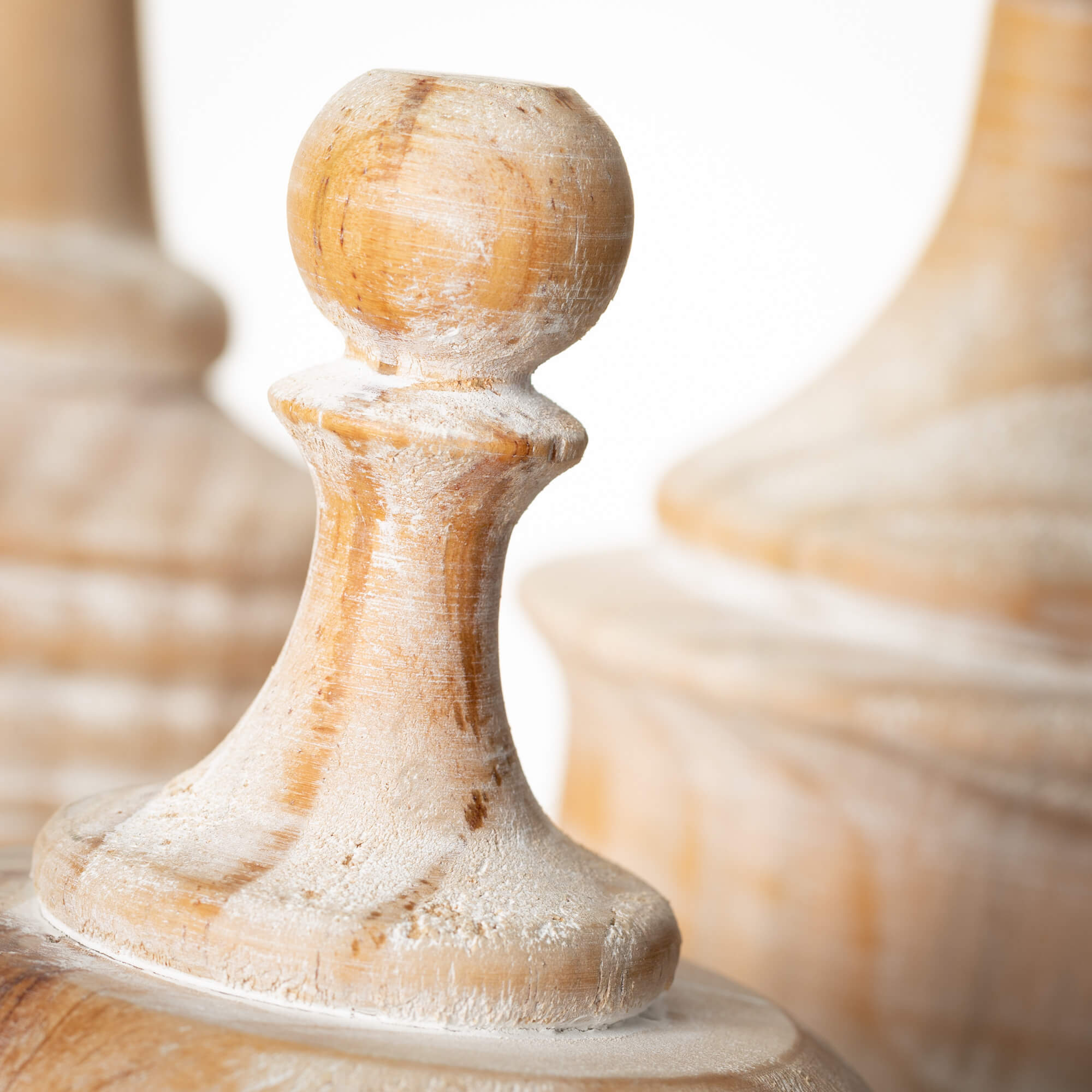 White Washed Wood Finial