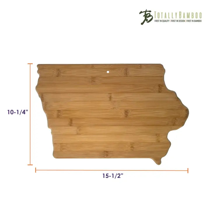 Iowa State-Shaped Bamboo Serving & Cutting Board