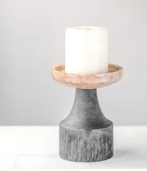 Black and Wood Stain Candle Holder