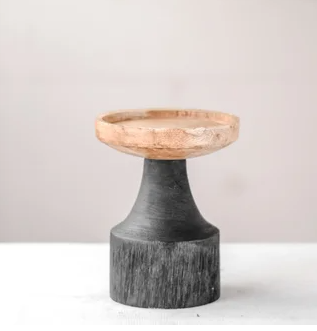 Black and Wood Stain Candle Holder