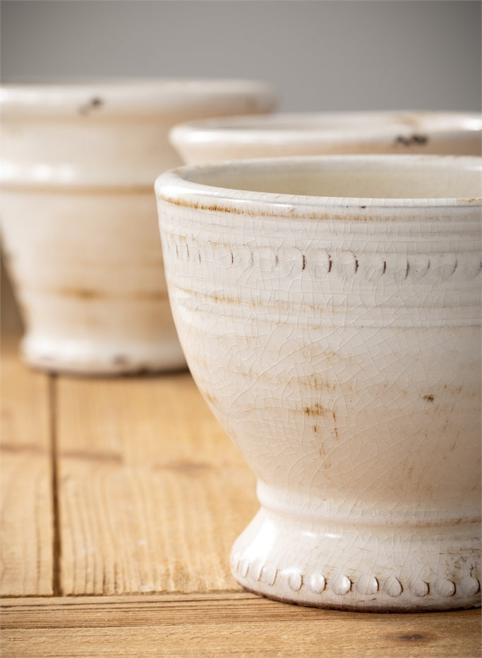 Glazed  White Ceramic Pot