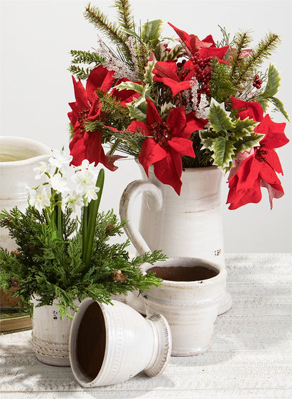 Glazed  White Ceramic Pot