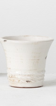 Glazed  White Ceramic Pot