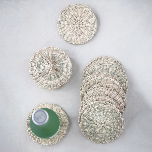 Round Hand-Woven Seagrass Coasters