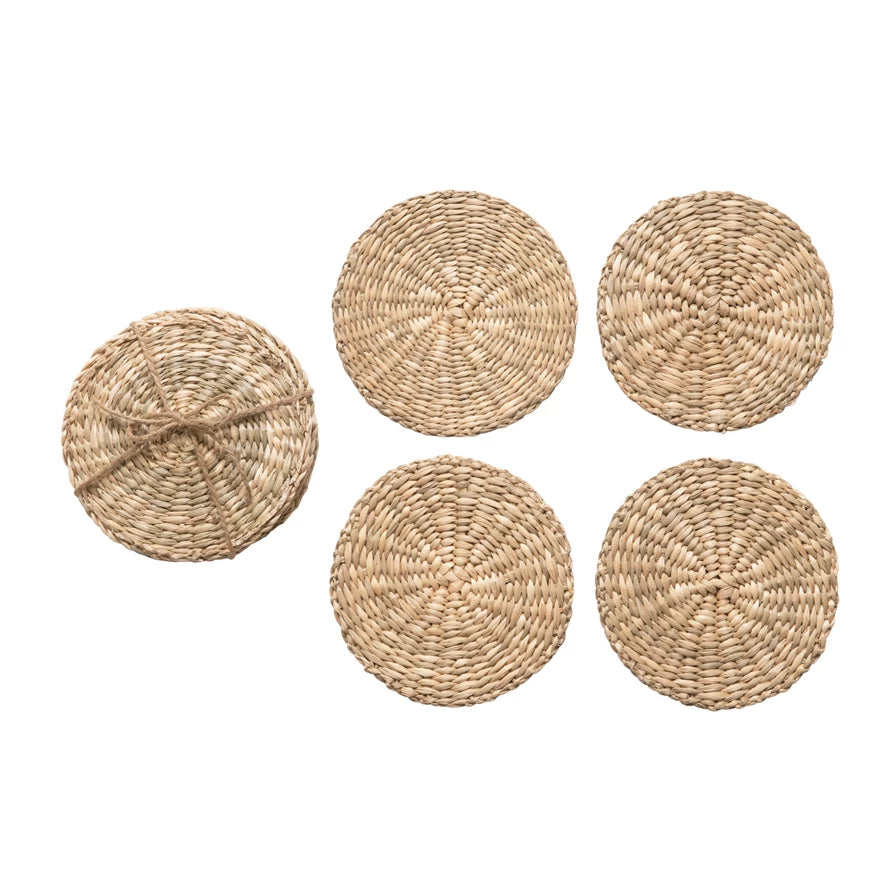 Round Hand-Woven Seagrass Coasters