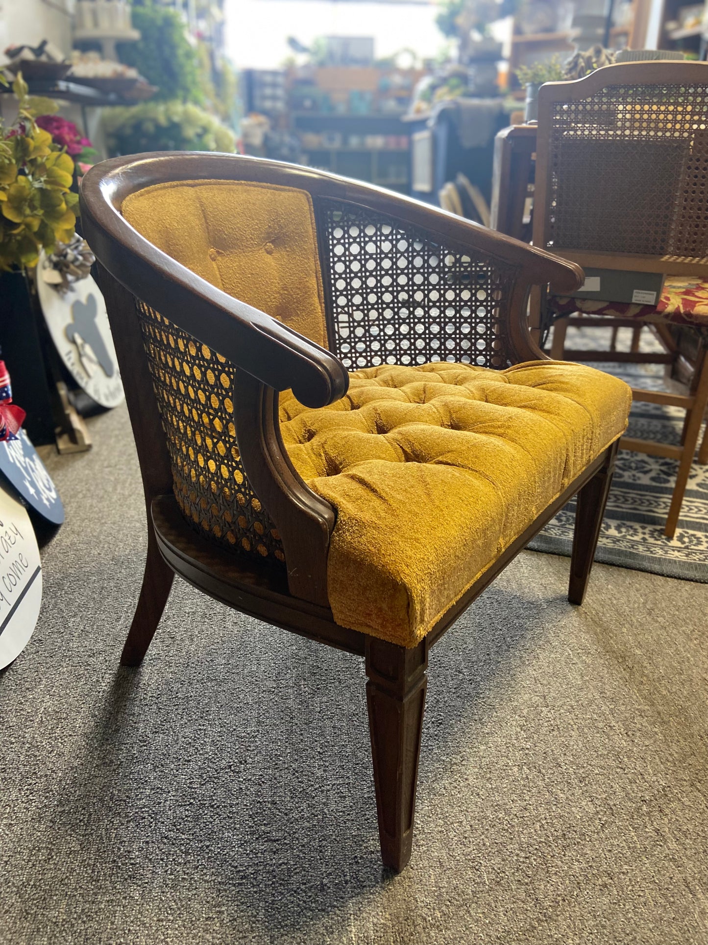 Vintage Yellow Velvet Cub Chairs {Pick up Only}