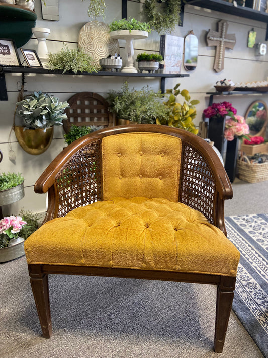 Vintage Yellow Velvet Cub Chairs {Pick up Only}