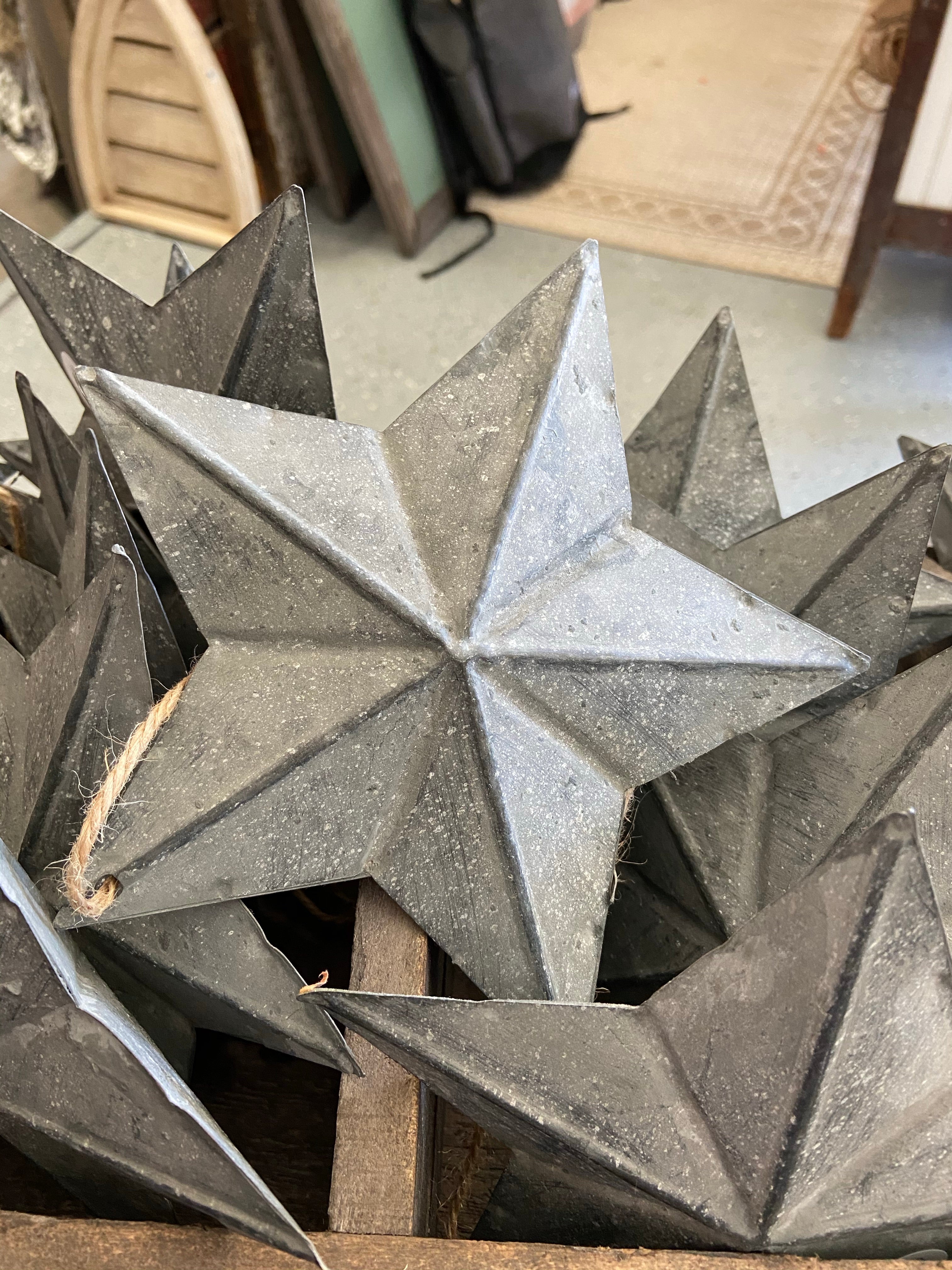 Metal Star on Twine -Ornament