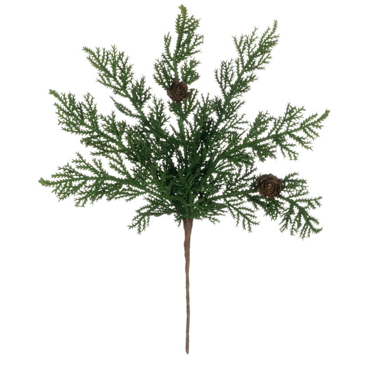 Cypress Pick Frosted with Pinecones